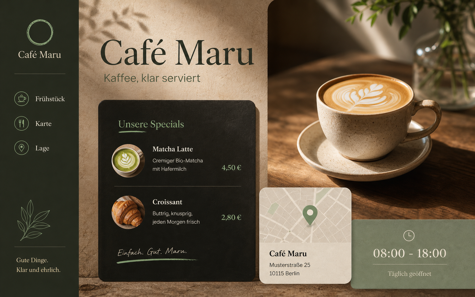 Café Maru: Cafe website
