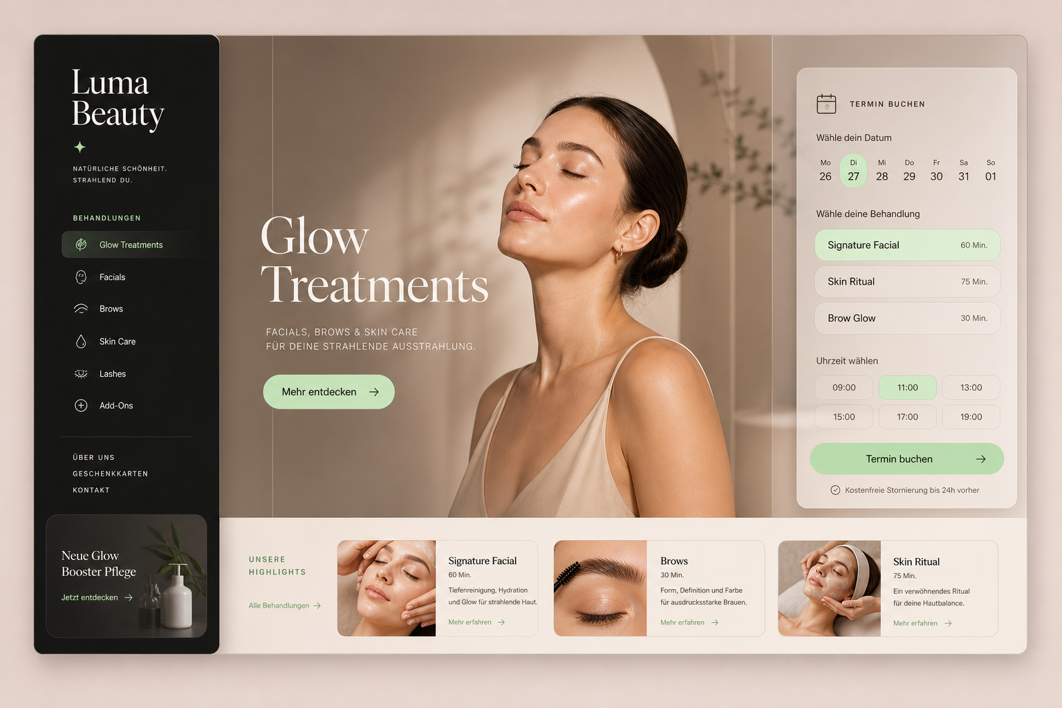 Luma Beauty: Beauty salon website