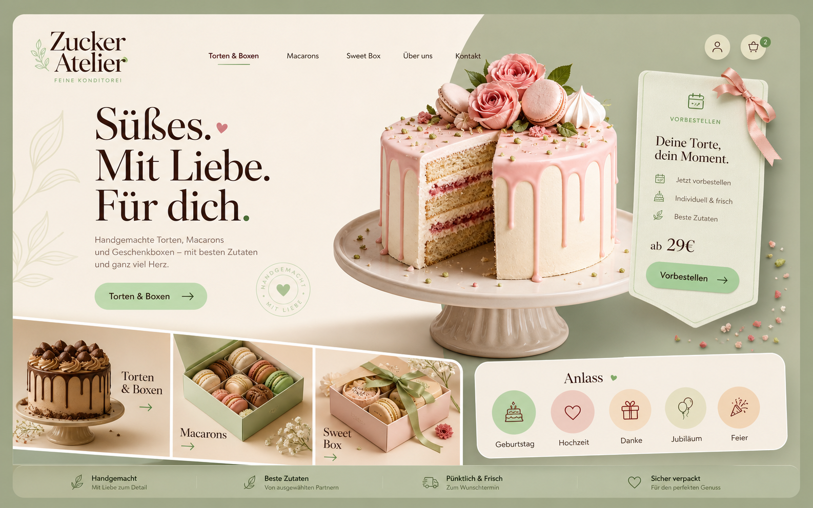 Zucker Atelier: Sweet shop website